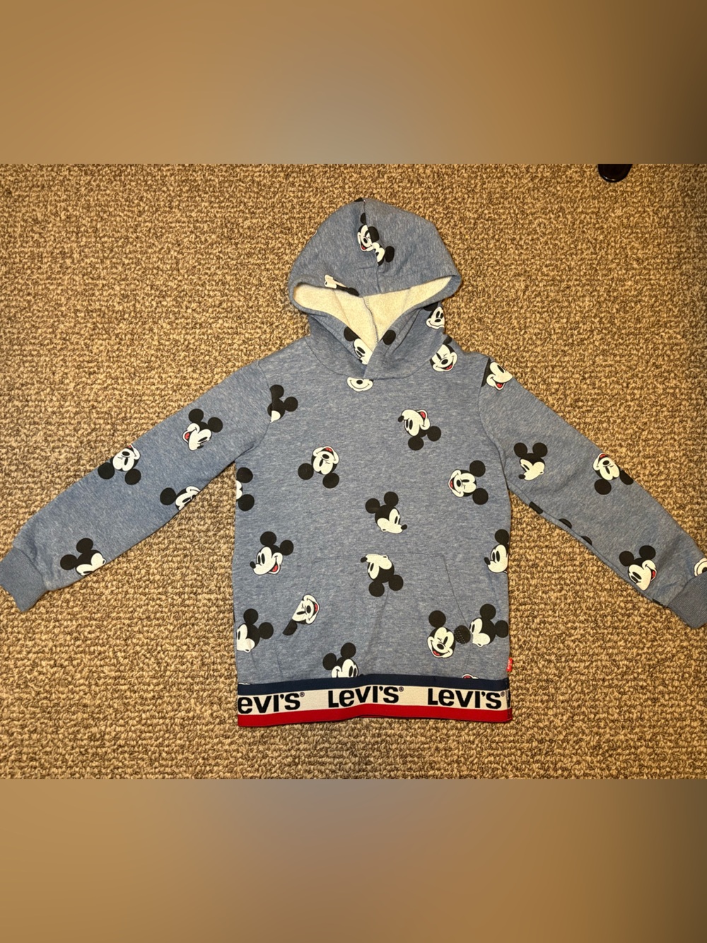 Levi's Boys Light Blue Mickey Print Pullover Hoodie